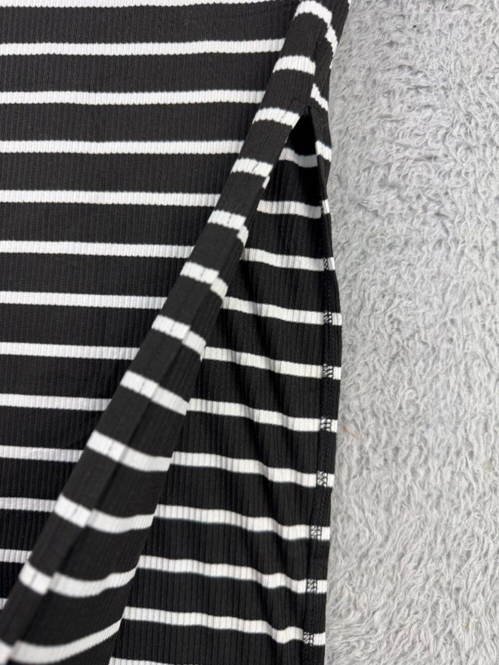 Heart Hips Womens S Black & White Striped Ribbed Maxi Casual Beach Comfort Dress - Picture 10 of 13